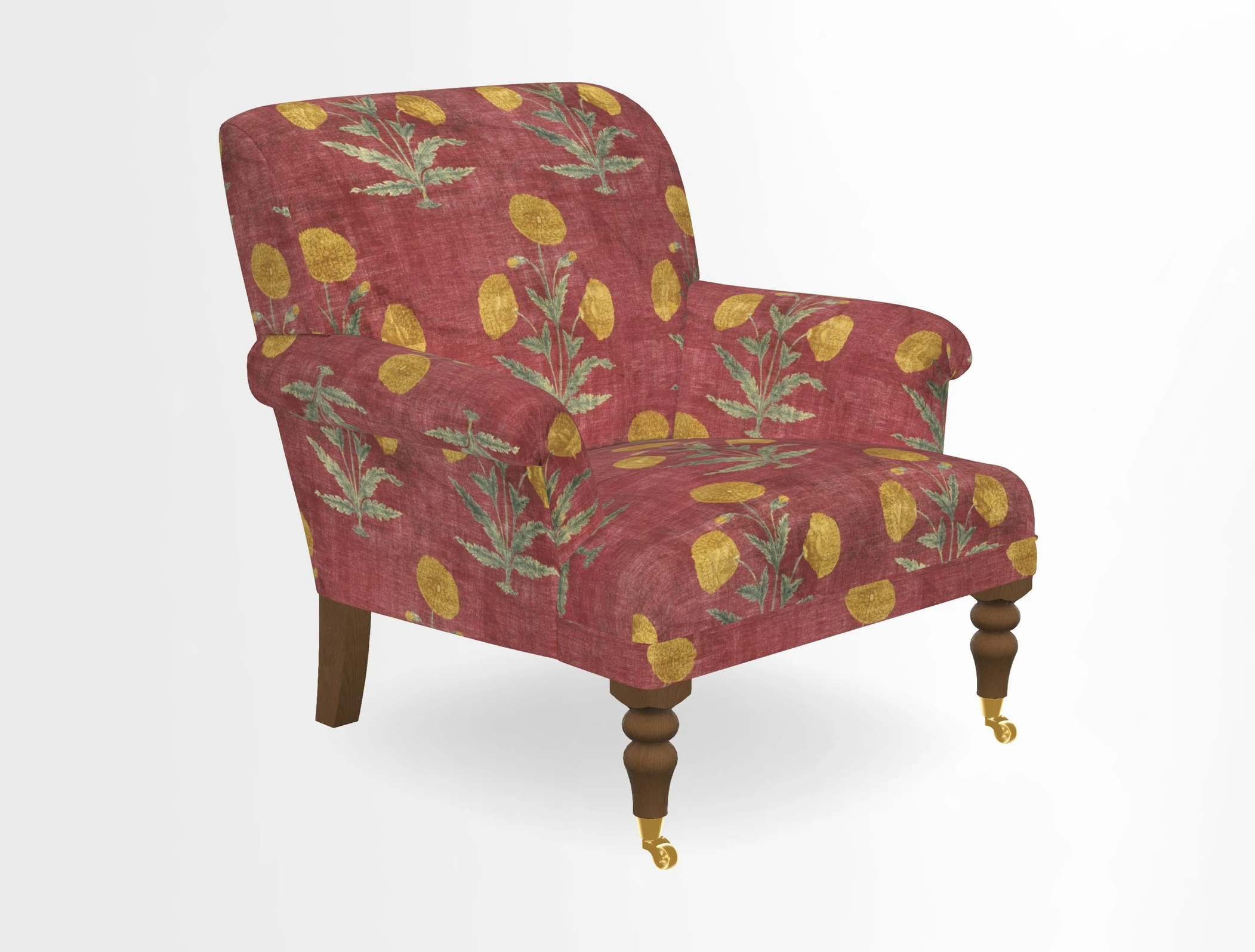 Midhurst Chair in Kirby Soho Burnt Orange & Mulberry Rustic Stripe Red Plum