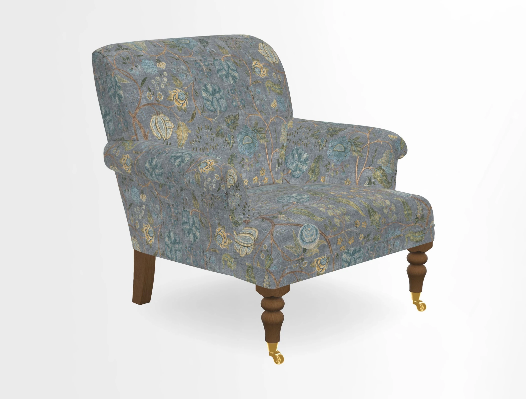 Midhurst Chair in Kirby Soho Burnt Orange & Mulberry Rustic Stripe Red Plum