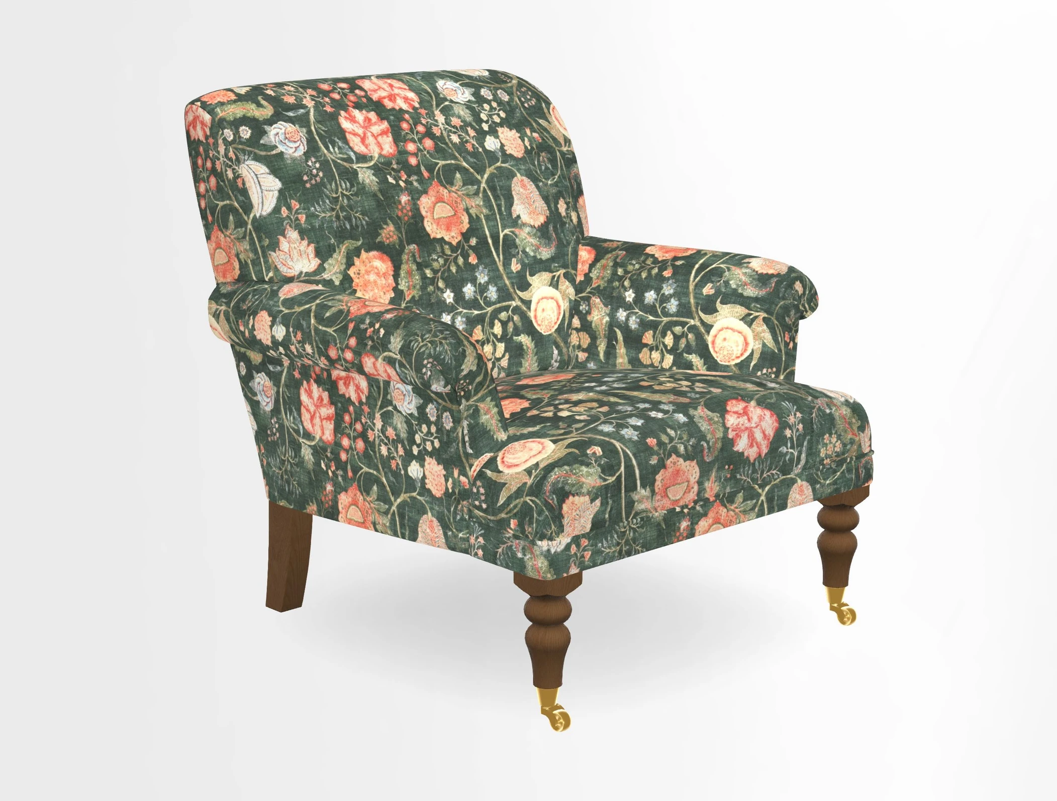 Midhurst Chair in Kirby Soho Burnt Orange & Mulberry Rustic Stripe Red Plum