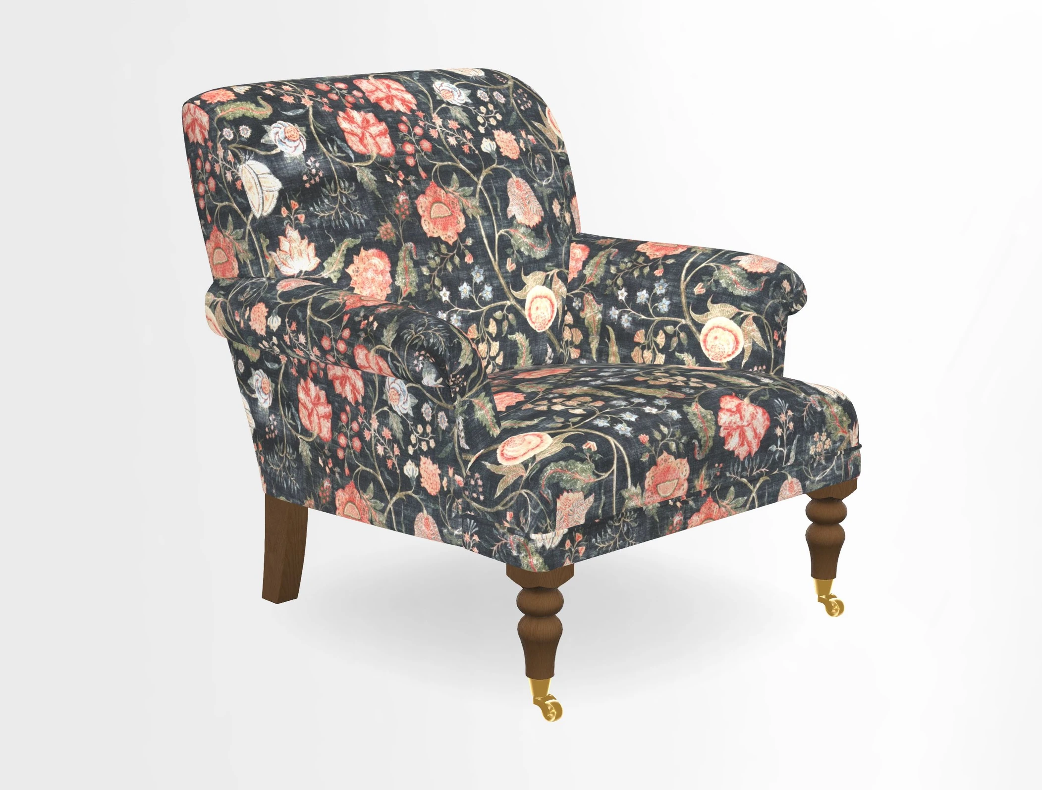 Midhurst Chair in Kirby Soho Burnt Orange & Mulberry Rustic Stripe Red Plum