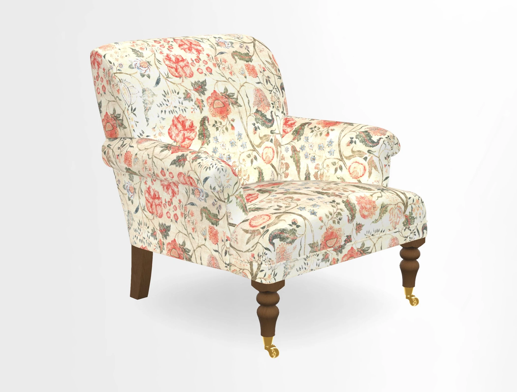 Midhurst Chair in Kirby Soho Burnt Orange & Mulberry Rustic Stripe Red Plum