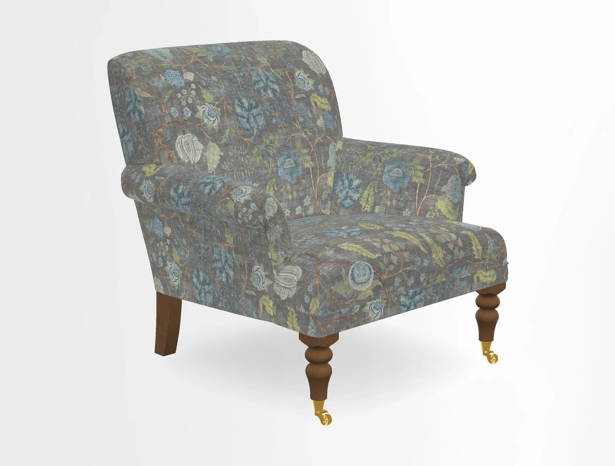 Midhurst Chair in Kirby Soho Burnt Orange & Mulberry Rustic Stripe Red Plum