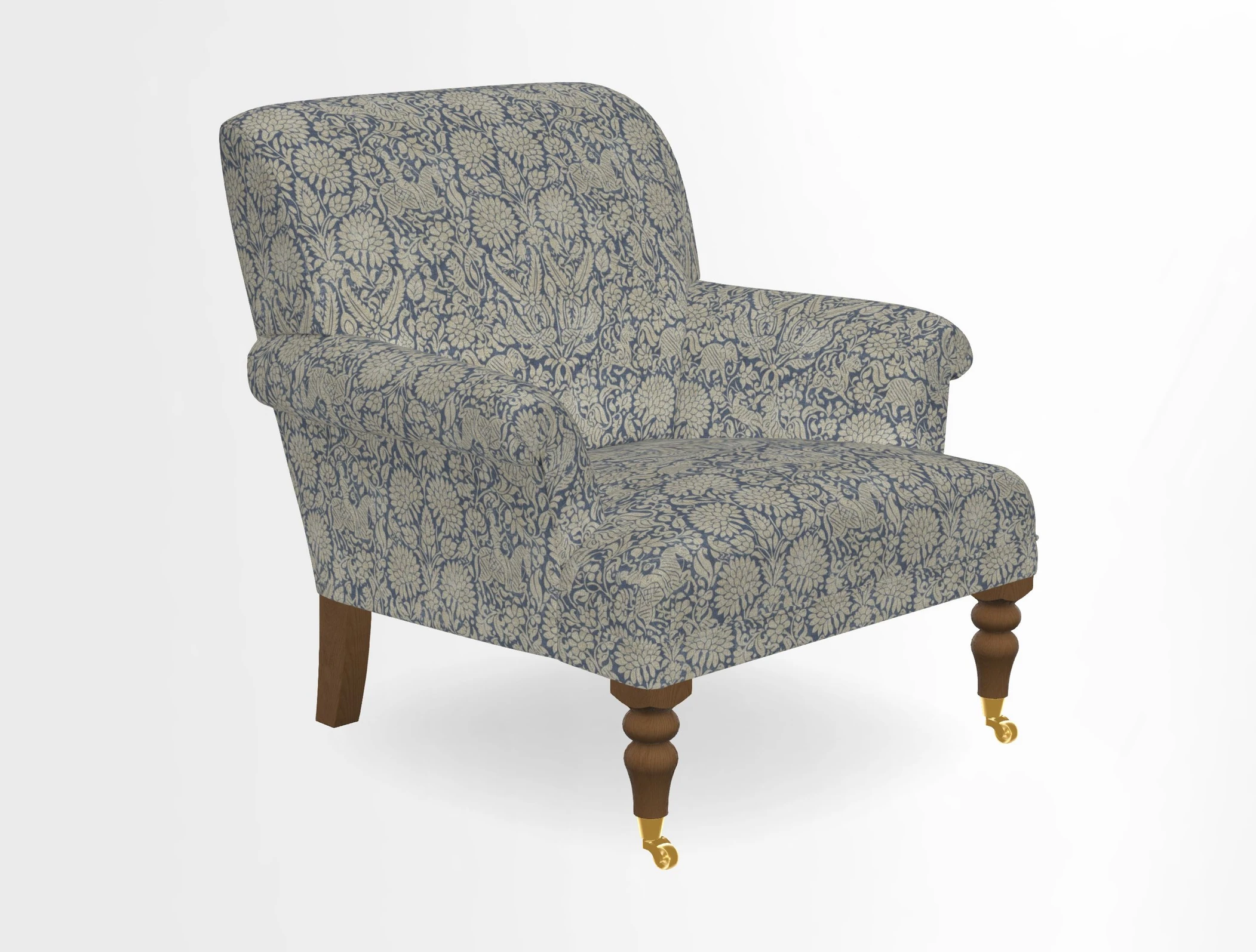 Midhurst Chair in Kirby Soho Burnt Orange & Mulberry Rustic Stripe Red Plum