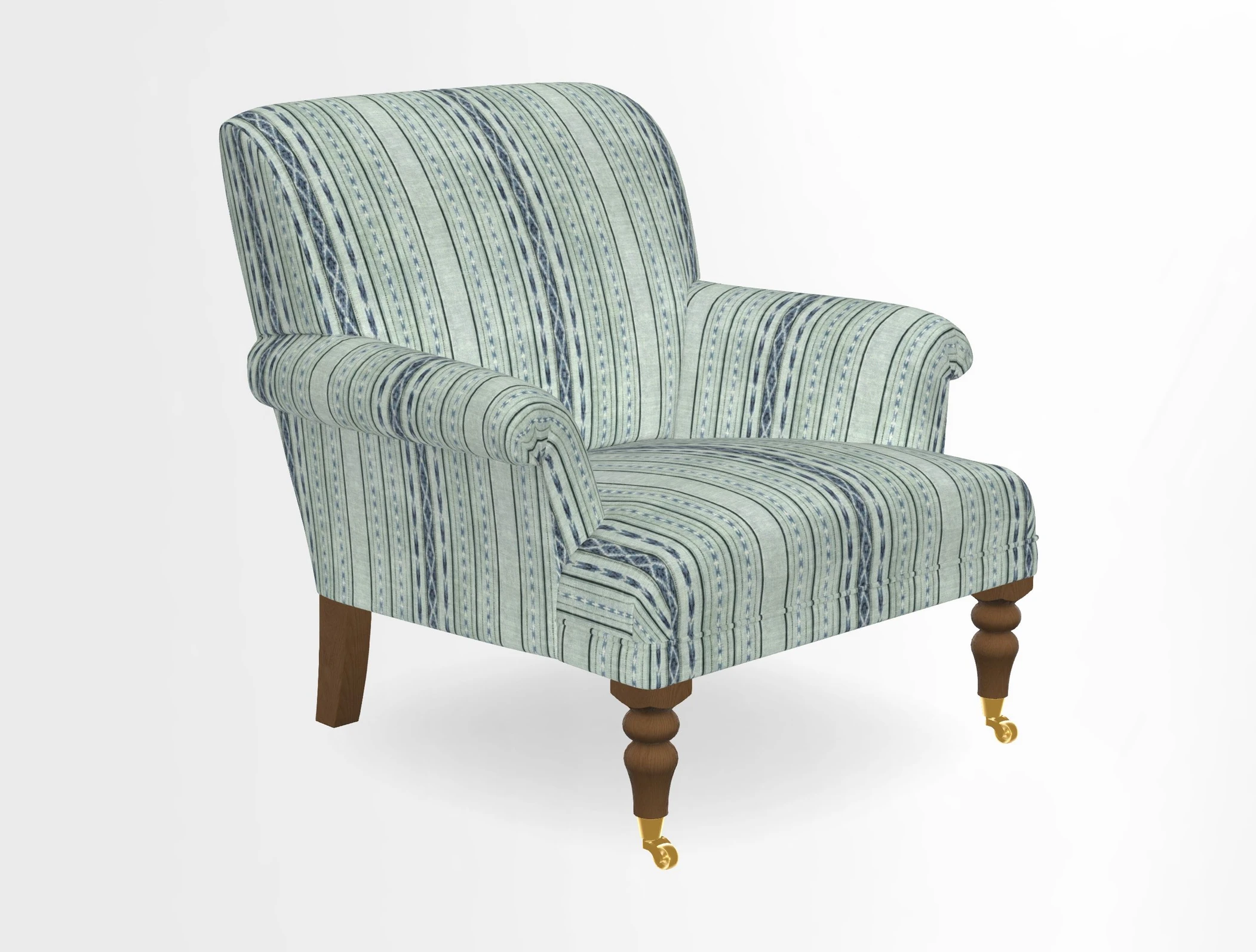 Midhurst Chair in Kirby Soho Burnt Orange & Mulberry Rustic Stripe Red Plum