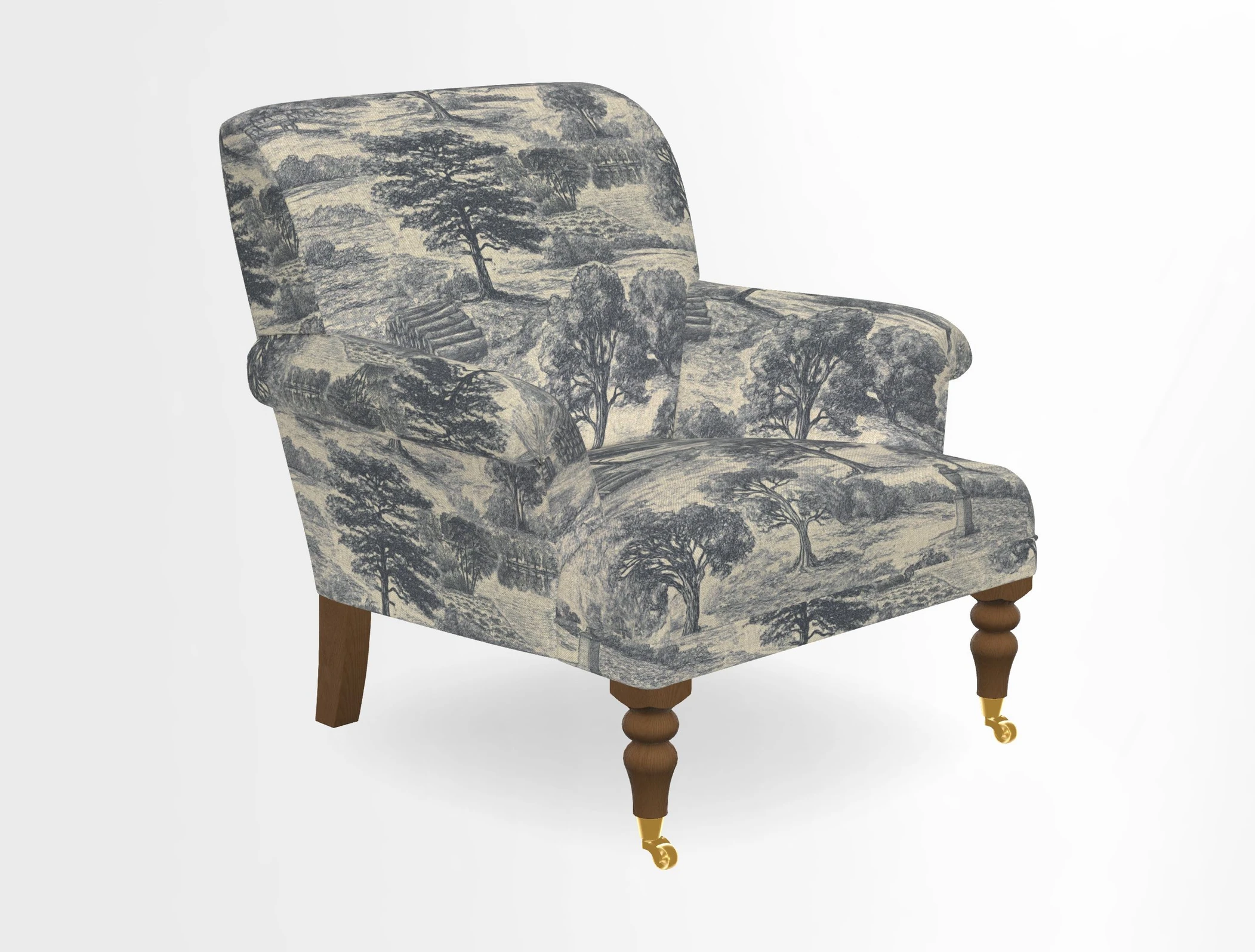 Midhurst Chair in Kirby Soho Burnt Orange & Mulberry Rustic Stripe Red Plum