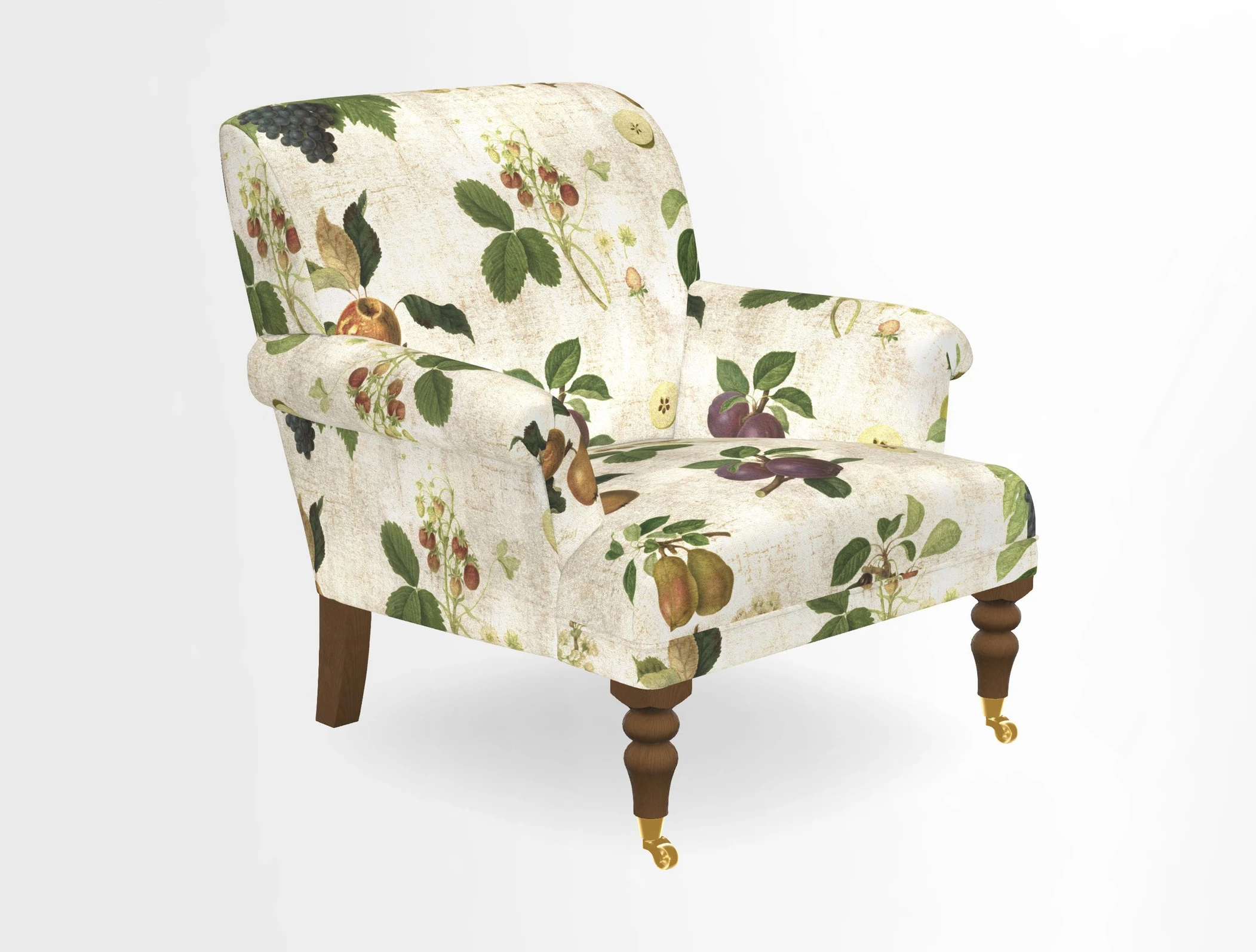 Midhurst Chair in Kirby Soho Burnt Orange & Mulberry Rustic Stripe Red Plum