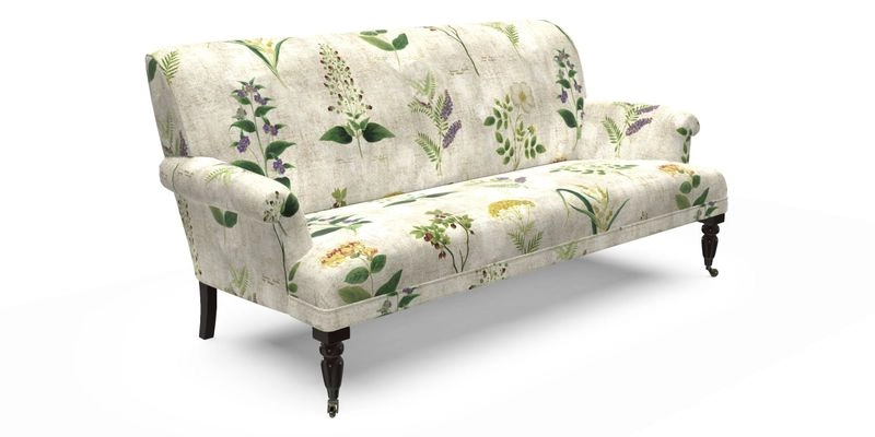 Midhurst Sofa in V&A Collection Botanical Collage All Over