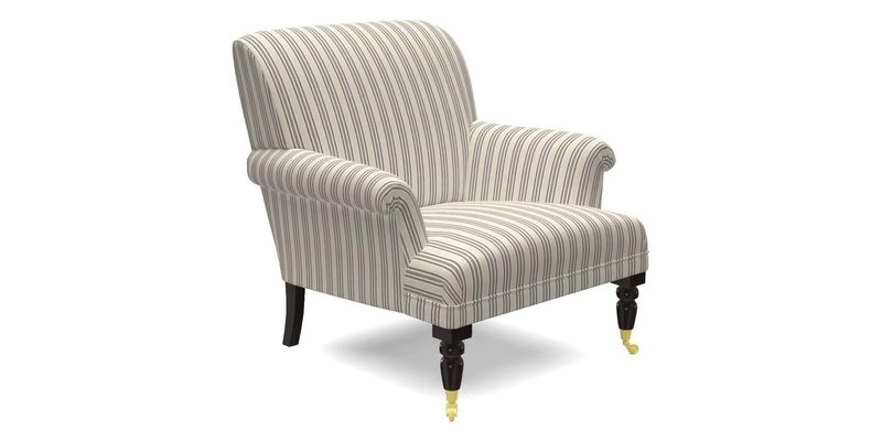 Midhurst Chair in Kirby Soho Burnt Orange & Mulberry Rustic Stripe Red Plum
