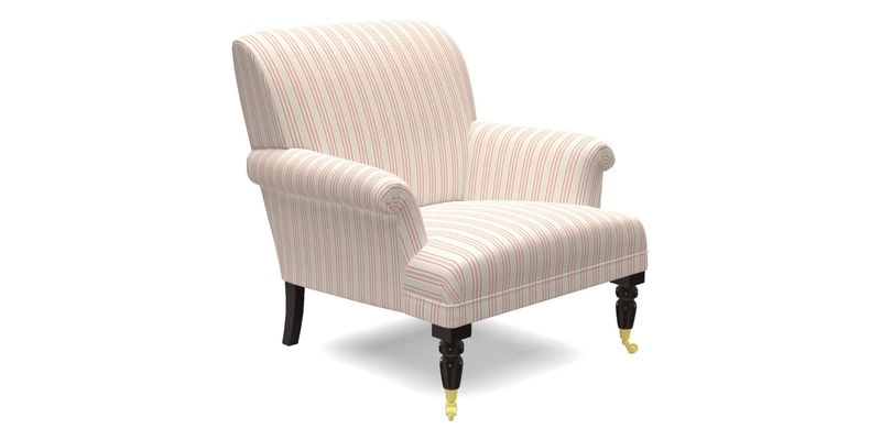 Midhurst Chair in Kirby Soho Burnt Orange & Mulberry Rustic Stripe Red Plum