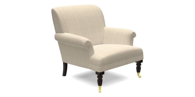 Midhurst Chair in Kirby Soho Burnt Orange & Mulberry Rustic Stripe Red Plum