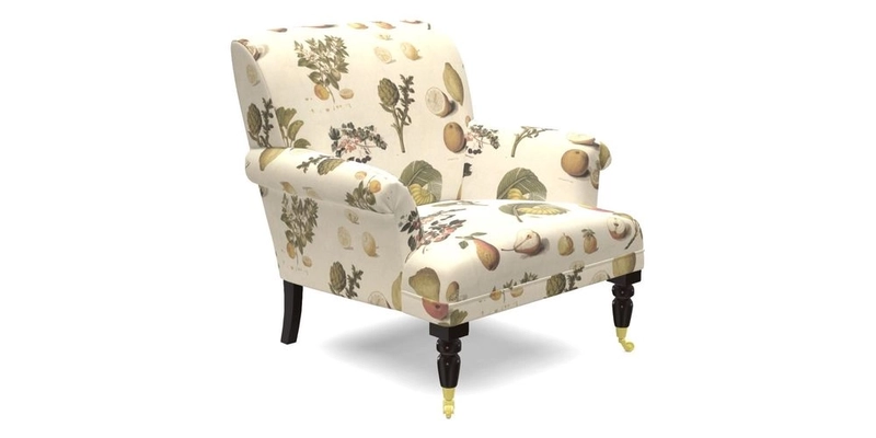 Midhurst Chair in Kirby Soho Burnt Orange & Mulberry Rustic Stripe Red Plum