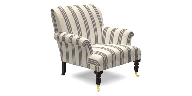 Midhurst Chair in Kirby Soho Burnt Orange & Mulberry Rustic Stripe Red Plum