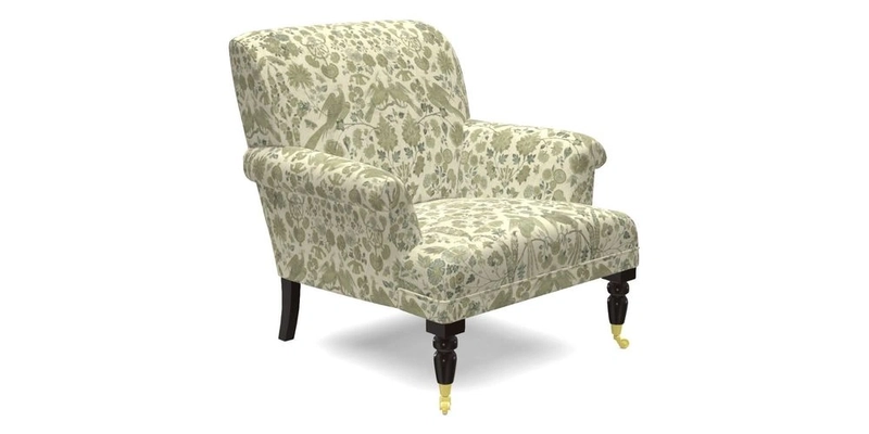 Midhurst Chair in Kirby Soho Burnt Orange & Mulberry Rustic Stripe Red Plum