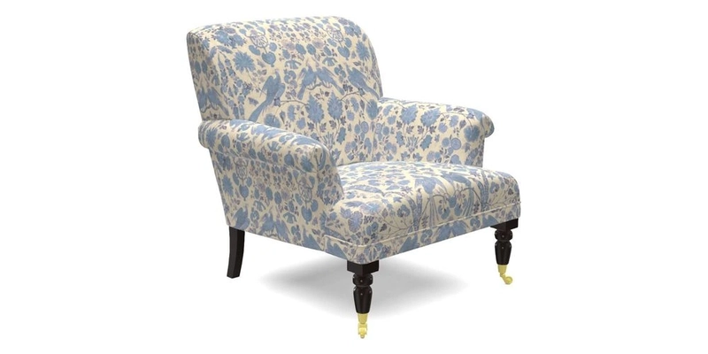 Midhurst Chair in Kirby Soho Burnt Orange & Mulberry Rustic Stripe Red Plum