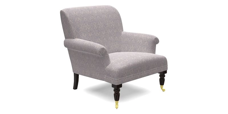 Midhurst Chair in Kirby Soho Burnt Orange & Mulberry Rustic Stripe Red Plum