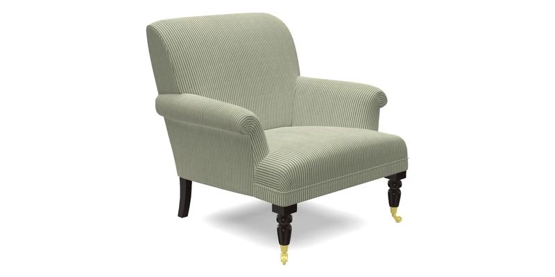 Midhurst Chair in Kirby Soho Burnt Orange & Mulberry Rustic Stripe Red Plum