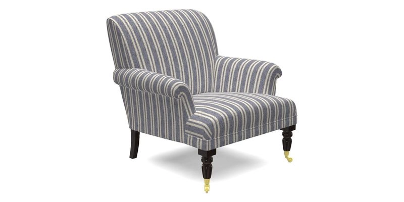 Midhurst Chair in Kirby Soho Burnt Orange & Mulberry Rustic Stripe Red Plum