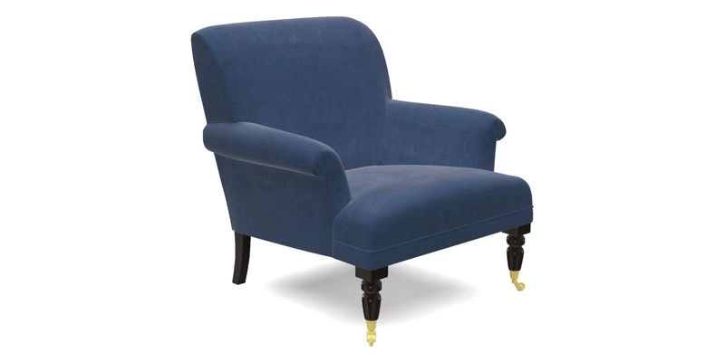 Midhurst Chair in Kirby Soho Burnt Orange & Mulberry Rustic Stripe Red Plum