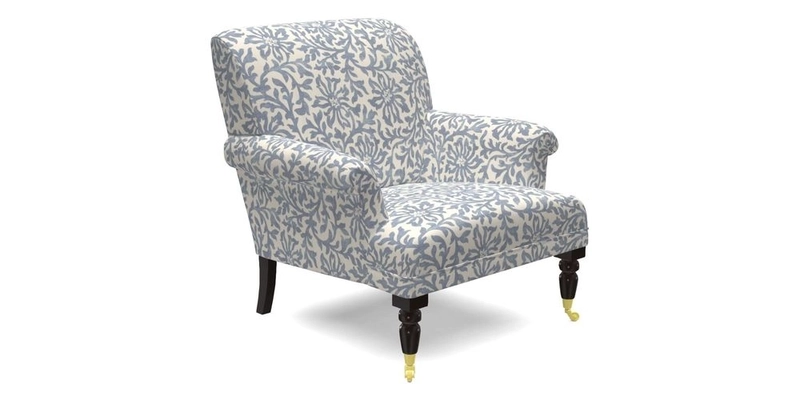 Midhurst Chair in Kirby Soho Burnt Orange & Mulberry Rustic Stripe Red Plum