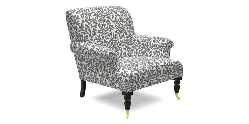 Midhurst Chair in Kirby Soho Burnt Orange & Mulberry Rustic Stripe Red Plum