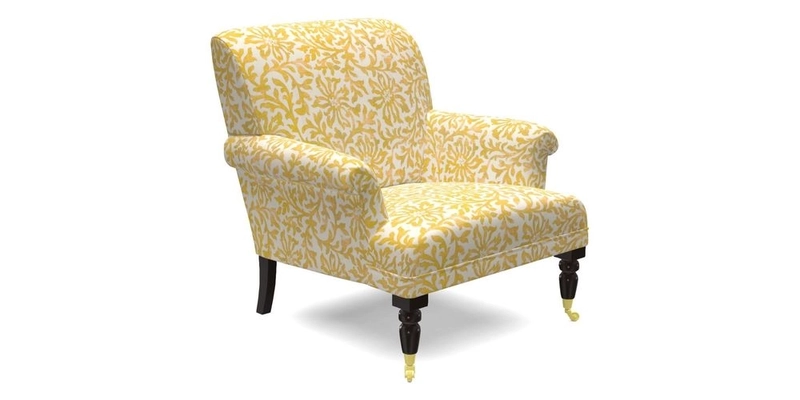 Midhurst Chair in Kirby Soho Burnt Orange & Mulberry Rustic Stripe Red Plum