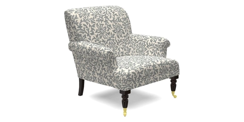 Midhurst Chair in Kirby Soho Burnt Orange & Mulberry Rustic Stripe Red Plum