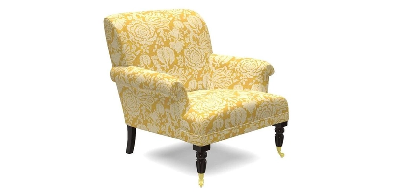 Midhurst Chair in Kirby Soho Burnt Orange & Mulberry Rustic Stripe Red Plum