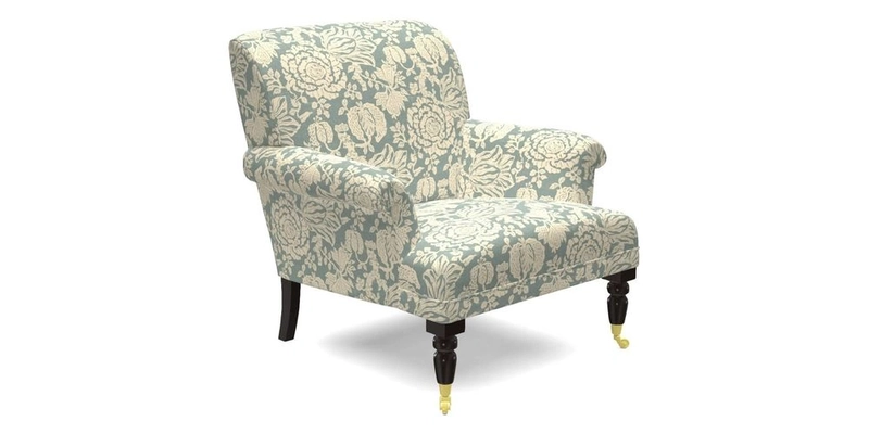 Midhurst Chair in Kirby Soho Burnt Orange & Mulberry Rustic Stripe Red Plum