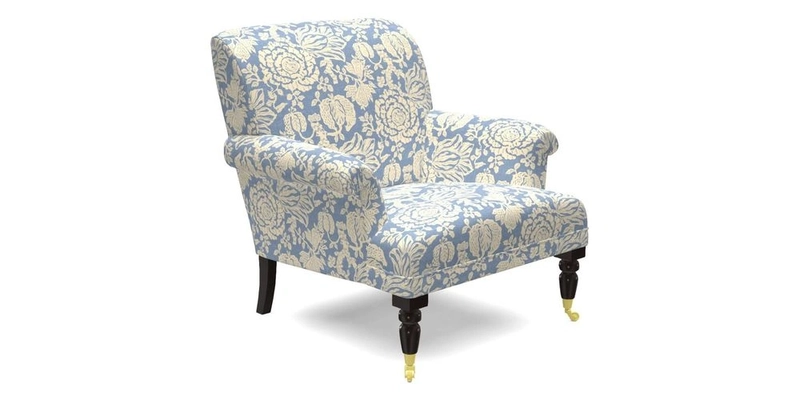 Midhurst Chair in Kirby Soho Burnt Orange & Mulberry Rustic Stripe Red Plum