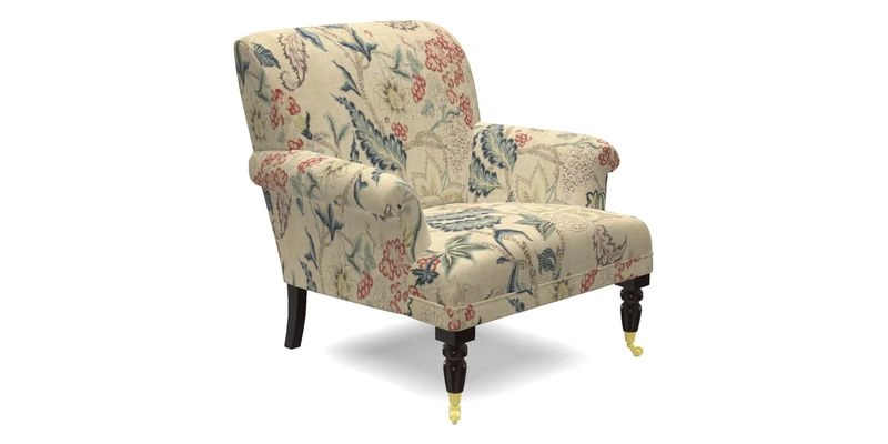 Midhurst Chair in Kirby Soho Burnt Orange & Mulberry Rustic Stripe Red Plum