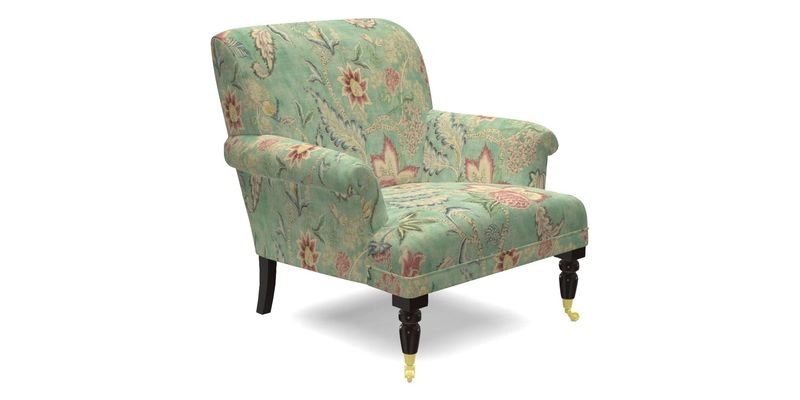 Midhurst Chair in Kirby Soho Burnt Orange & Mulberry Rustic Stripe Red Plum