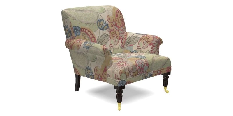 Midhurst Chair in Kirby Soho Burnt Orange & Mulberry Rustic Stripe Red Plum