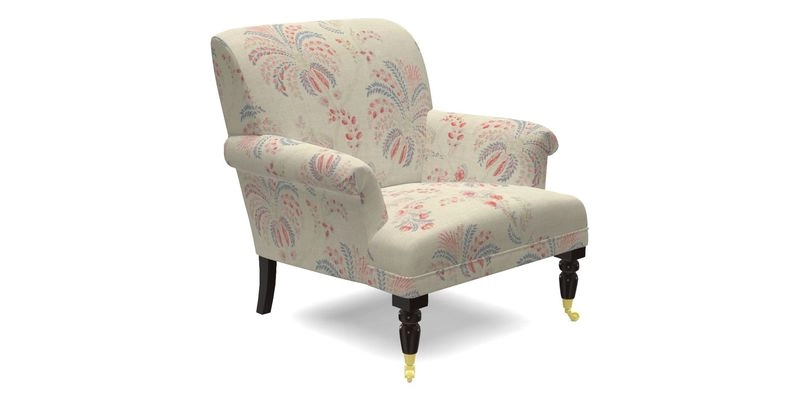 Midhurst Chair in Kirby Soho Burnt Orange & Mulberry Rustic Stripe Red Plum