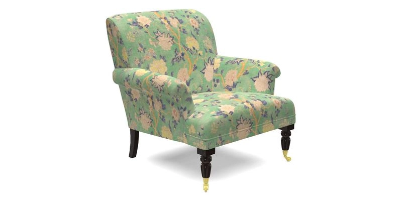 Midhurst Chair in Kirby Soho Burnt Orange & Mulberry Rustic Stripe Red Plum