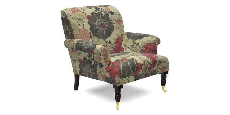 Midhurst Chair in Kirby Soho Burnt Orange & Mulberry Rustic Stripe Red Plum