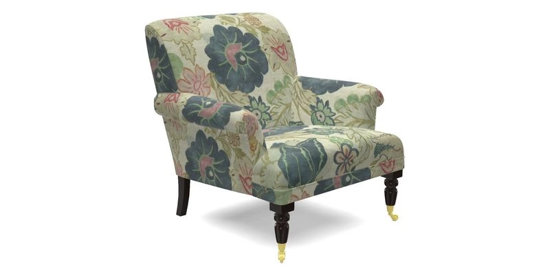 Midhurst Chair in Kirby Soho Burnt Orange & Mulberry Rustic Stripe Red Plum