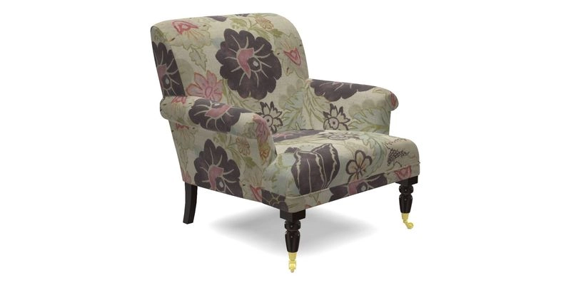 Midhurst Chair in Kirby Soho Burnt Orange & Mulberry Rustic Stripe Red Plum