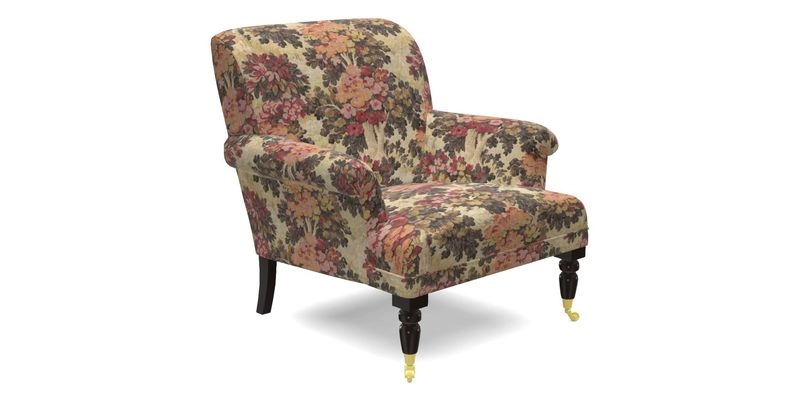 Midhurst Chair in Kirby Soho Burnt Orange & Mulberry Rustic Stripe Red Plum