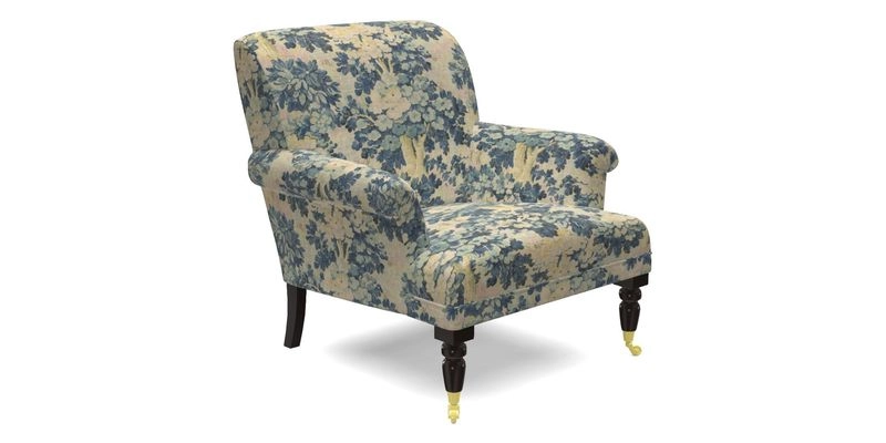 Midhurst Chair in Kirby Soho Burnt Orange & Mulberry Rustic Stripe Red Plum