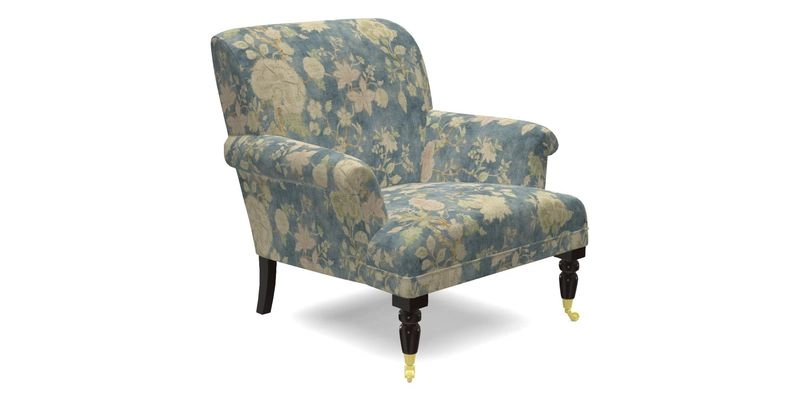 Midhurst Chair in Kirby Soho Burnt Orange & Mulberry Rustic Stripe Red Plum