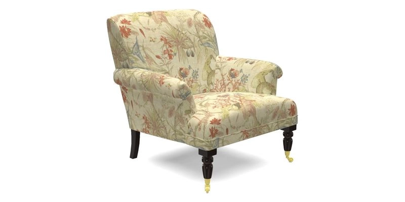 Midhurst Chair in Kirby Soho Burnt Orange & Mulberry Rustic Stripe Red Plum