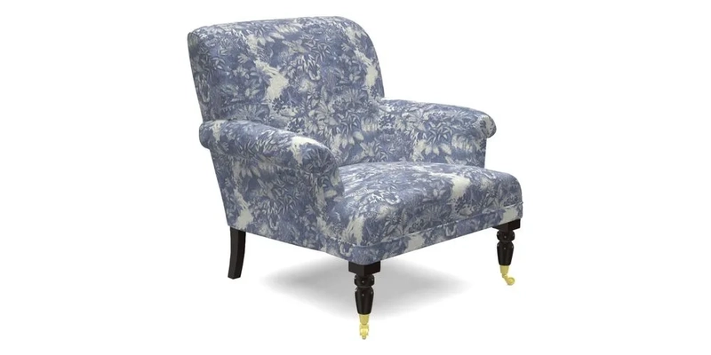 Midhurst Chair in Kirby Soho Burnt Orange & Mulberry Rustic Stripe Red Plum