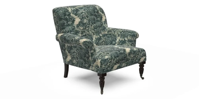 Midhurst Chair in Kirby Soho Burnt Orange & Mulberry Rustic Stripe Red Plum