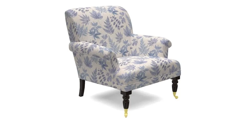 Midhurst Chair in Kirby Soho Burnt Orange & Mulberry Rustic Stripe Red Plum