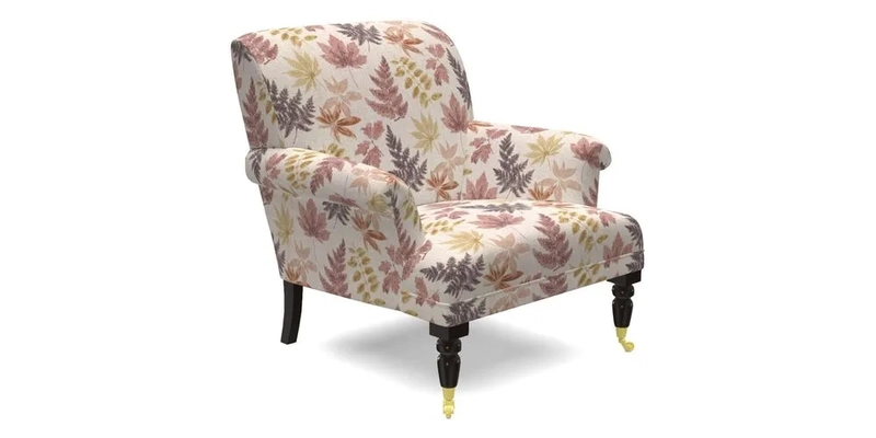 Midhurst Chair in Kirby Soho Burnt Orange & Mulberry Rustic Stripe Red Plum