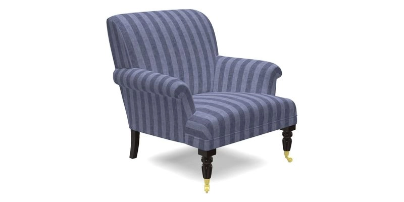 Midhurst Chair in Kirby Soho Burnt Orange & Mulberry Rustic Stripe Red Plum