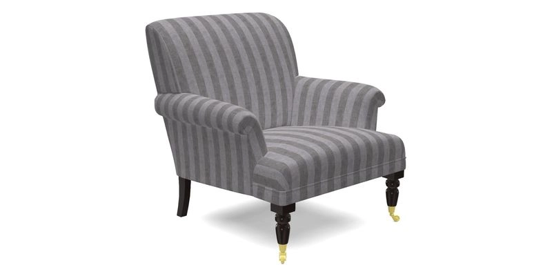 Midhurst Chair in Kirby Soho Burnt Orange & Mulberry Rustic Stripe Red Plum