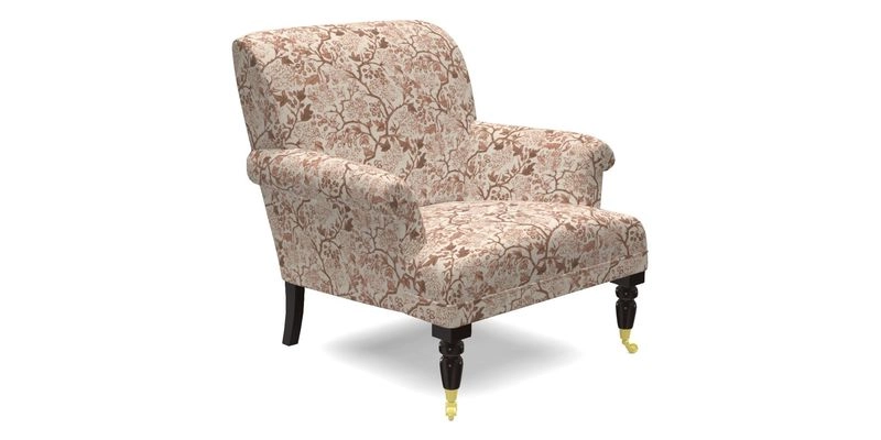 Midhurst Chair in Kirby Soho Burnt Orange & Mulberry Rustic Stripe Red Plum