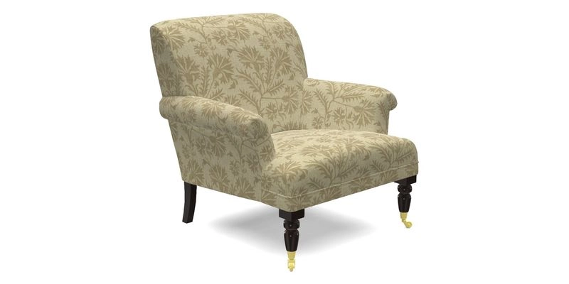 Midhurst Chair in Kirby Soho Burnt Orange & Mulberry Rustic Stripe Red Plum