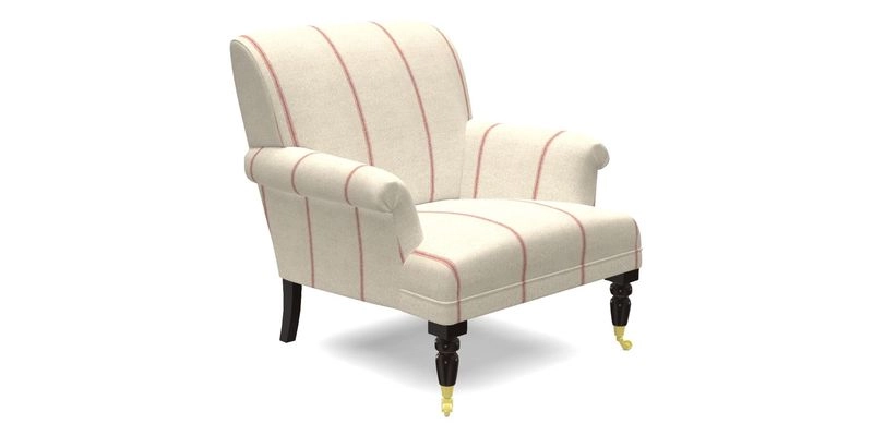 Midhurst Chair in Kirby Soho Burnt Orange & Mulberry Rustic Stripe Red Plum